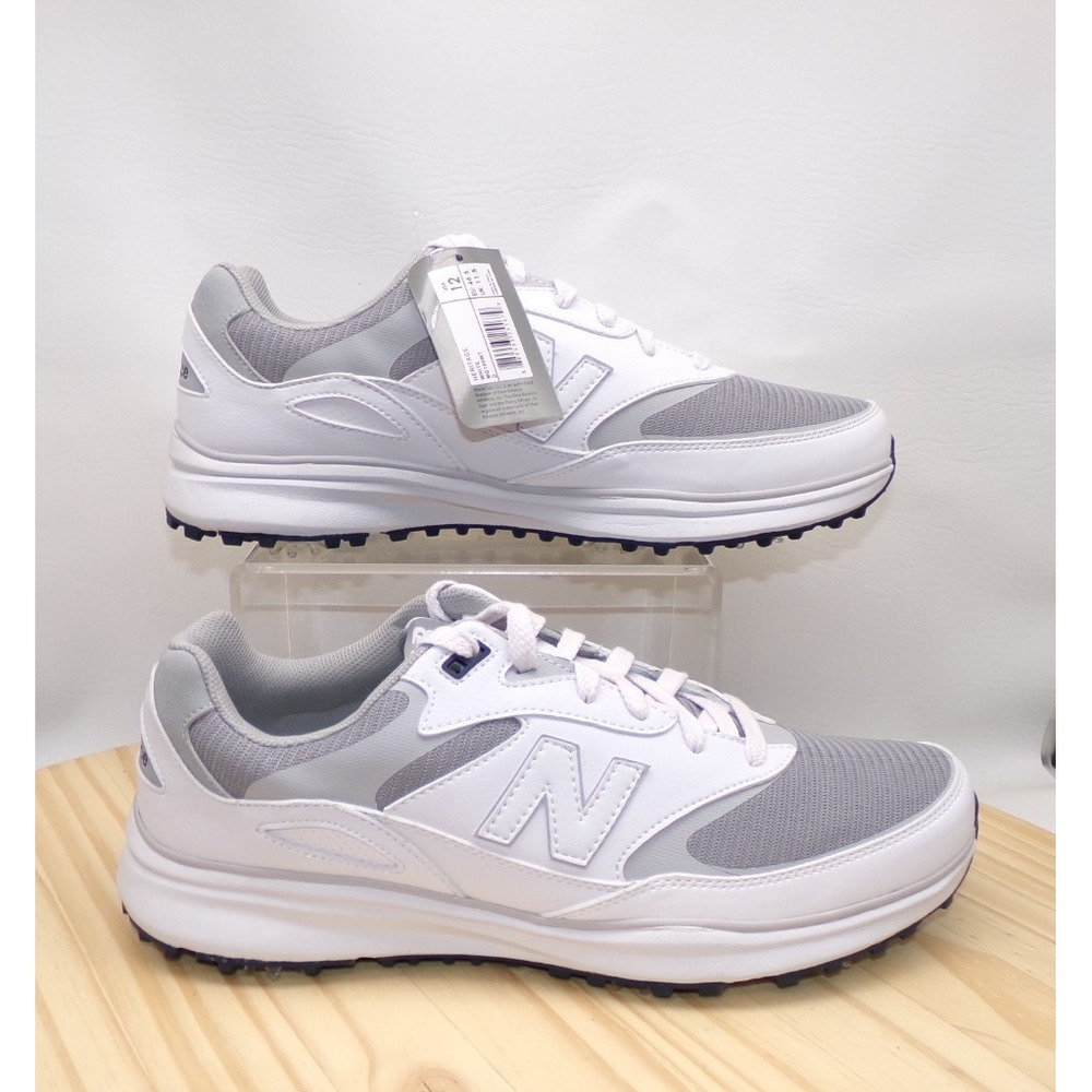 New Balance Heritage Golf Shoes MG100WT Men White Gray Sz 12 Sneakers Spikes NEW